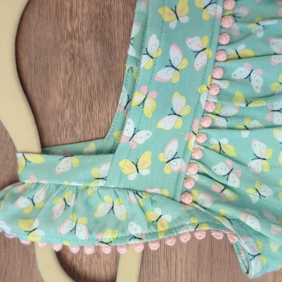 NWT Carter's Baby Girl Flutter Sleeve Butterfly Top & Bloomer Shorts, 12 Months - Picture 4 of 12
